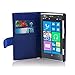 Cadorabo Hu00fclle kompatibel mit Nokia Lumia 1020 aus Premium Kunst Leder Flip Klappbare Stou00dffeste Magnetische [Standfunktion] [Kartenfu00e4chern] Cover Hu00fclle fu00fcr Nokia Lumia 1020 Tasche in Blau