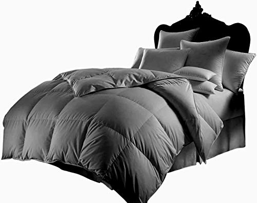 Sheets N More Ultra Soft Dark Grey 800 Series 5 Piece Goose Down 600 GSM Oversized Queen (90 x 98) Inches Comforter Set (Comforter + Flat Sheet + Fitted Sheet + 2 Pillow Cases)