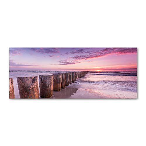Dosseret en verre trempé Tulup 125x50 cm fond de hotte rose paysage