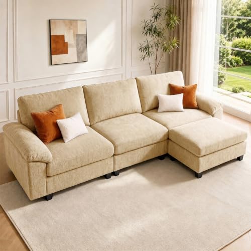 Image of Sectional Couches for Living Room, 109 inch L Shaped Cloud Sofa & Couch