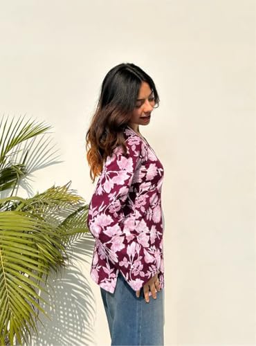 Image of ANNI Designer Cotton Short Kurti for Women | Stylish Kurti | Short Kurti Top | Casual Kurta for Women | Comfortable Cotton Kurtis for Womens