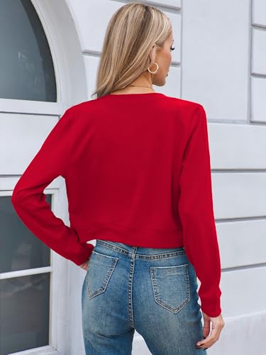 Image of Heymoments Women's Thin Shrugs Long Sleeve Lightweight Cropped Tops Open Front Cardigan for Dress S-2XL