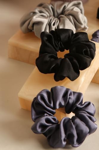 Image of Atrube's Silk satin scrunchy for women | Hairbands for women, girls pack of 3 Standard size