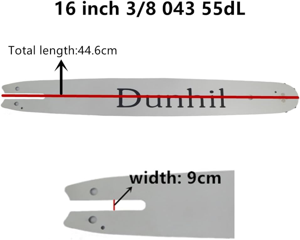 2 pack 16-Inch 3/8 043 55dl Chainsaw Chain and Bar, Fits for Stihl MS170 MS171 MS180c 017 009 019 023 PM400 61 PMM3 55 R55 36100050055