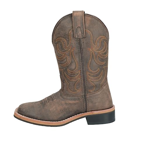 Smoky Mountain Boots Girls Kids Leroy Western Boots, Chocolate, 6.5 Big
