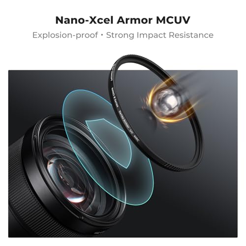 K&F CONCEPT 52mm Explosive-Proof MCUV Lens Protection Filter 28 Multi-Layer Coatings Ultra-Slim HD Waterproof Scratch Resistant Lens UV Filter for 4K/8K Photography (Nano-X Series)
