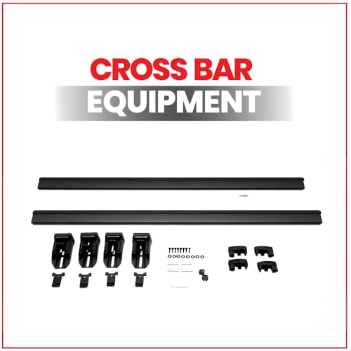 Image of Universal Lockable Roof Rack Cross Bars with Flush Side Rails, Heavy Duty Aluminum Roof Rails Crossbars Rooftop Cargo Carrier Luggage - Black