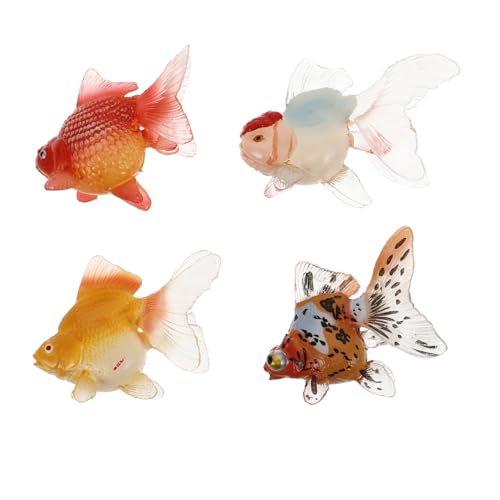 Yardwe 4 Piezas De Dorado Falso Realista Mascota Koi Artificial Pequeño para Estanque Mini Figuras De Dorado Falso para Pecera Falso para Acuario