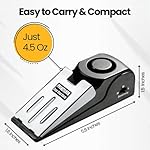 Door Stop Alarm with 120 dB Siren – Portable Travel Door Stopper Alarm Wedge for Hotel, Apartment & Dorm Security – Battery-Operated, Black, 1-Pack - Image 2