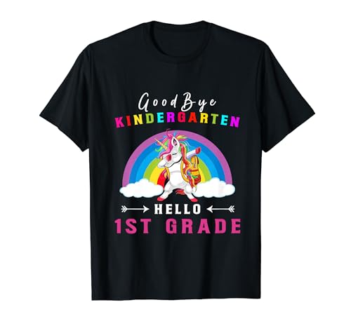 Adiós Kindergarten Hello Unicornio de primer grado de regreso a la escuela Camiseta