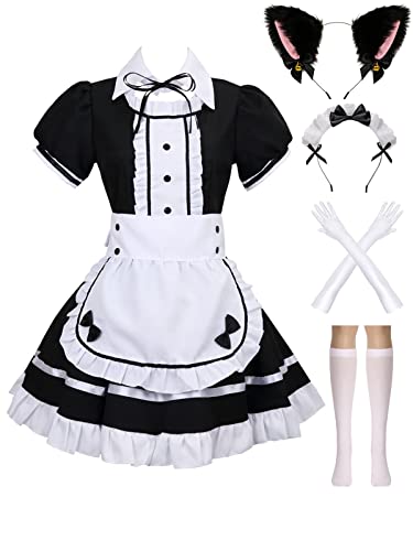 Colorful House Women's Cosplay French Apron Maid Fancy Dress Cost...