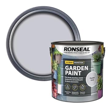 AOC24 Garden Fence Paint 2.5l – Multi-Surface Exterior Paint for Wood, Brick, Metal, Stone & Terracotta – Waterproof, Resists Fading, Matt Finish for Sheds, Fences, Garden Furniture Pewter Grey