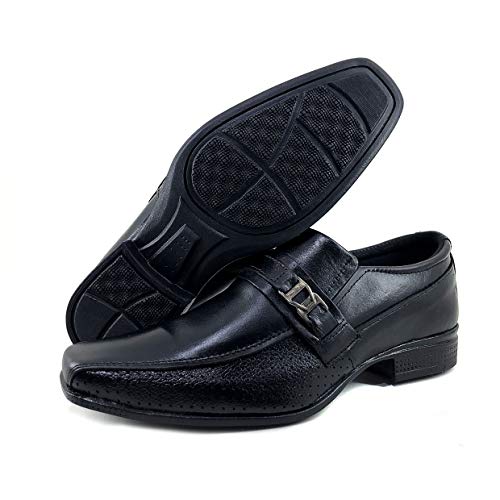 Sapato Social Masculino Em Couro Macio Leve - AS196 Cor:Preto 903;Tamanho:39
