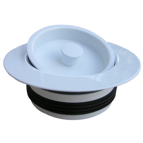 LASCO 03-1075W Heavy Duty PVC Body Universal Disposal Stopper and Flange White Finish