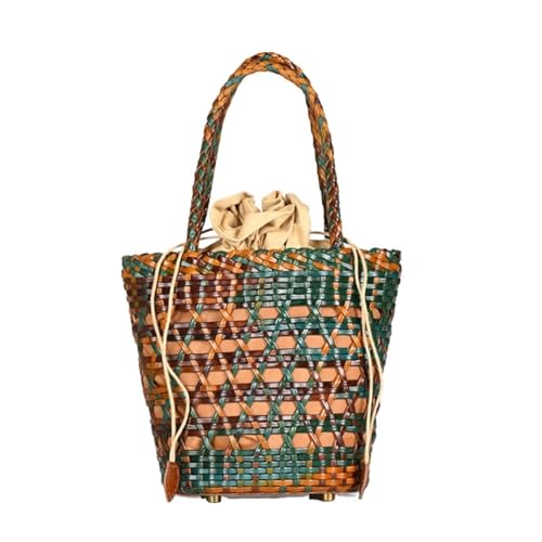 Spring And Summer Hand-woven Bag Hollow Vegetable Basket Leather Handbag Beach Bag3