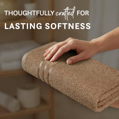 Image of MYTRIDENT Bath Towel for Men /Women - Comfort Living, Quick Drying, Travel Friendly - 1 Piece Large Size 100% Cotton 400 GSM (70cmsx140cms) - Brown