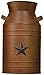Craft Outlet Milk Can Container with Star Attached, 10.5-Inch, Rust