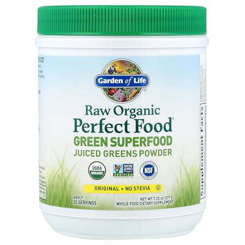 Garden of Life Raw Organic Perfect Food Green Superfood Juiced Greens Powder - Original Stevia-Free, 30 Servings, Non-GMO, Gluten Free Whole Food Dietary Supplement, Alkalize, Detoxify, Energize - Image 5
