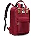 Sac à Dos Scolaire, Vaschy Sac à Dos Fille Résistant à l'eau Vintage Antivar Sac a Dos Collège Sac a Dos Femme pour Ordinateur Portable de 15,6 Pouces Vin Rouge