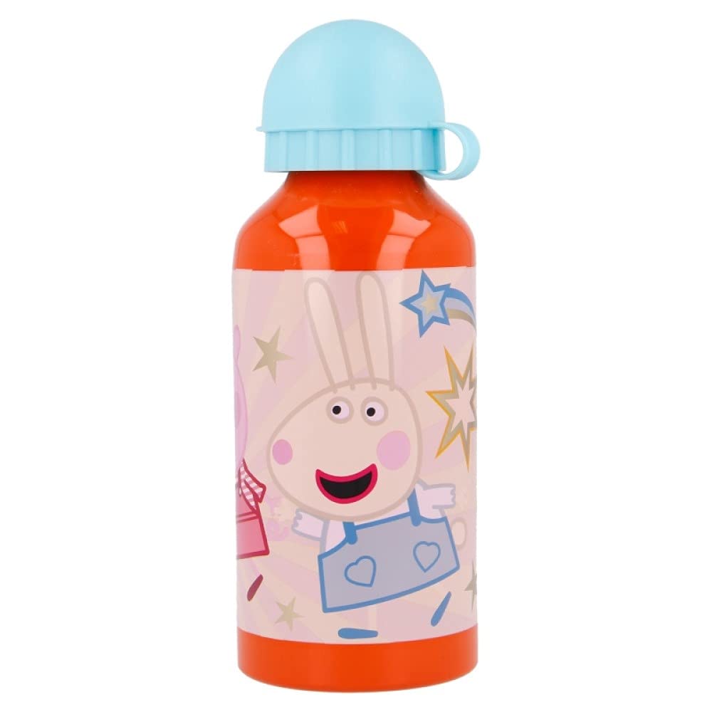 OM SUPPLIES Peppa George Characters Aluminium Sports Bottle 400ml, Holiday - Image 2