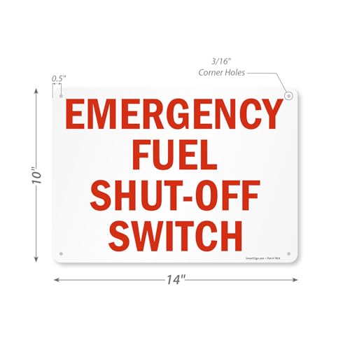 Panneau interrupteur d'arrêt d'urgence SmartSign en aluminium durable 25x35