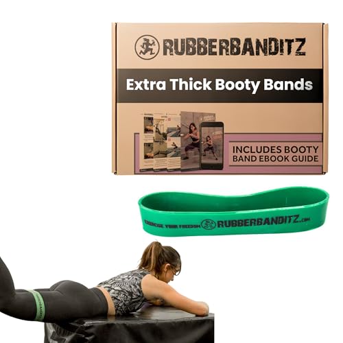 Rubberbanditz Extra Thick Booty Bands for Glutes & Legs, Mini Loop Engages HIPS, Thighs, Butt, Abs, Hip Resistance Bands for Working Out, Perfect Home Gym Equipment, Sizes 50-120 Lbs - Pack of 1