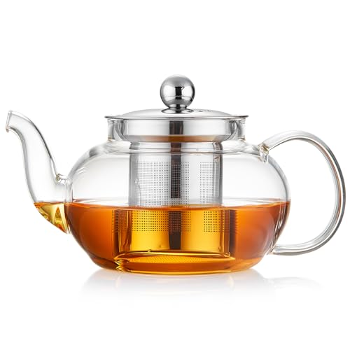 DOPUDO Glass Teapot Stovpetop Safe,20 oz/ 600 ml Stove Top & Microwave Safe...
