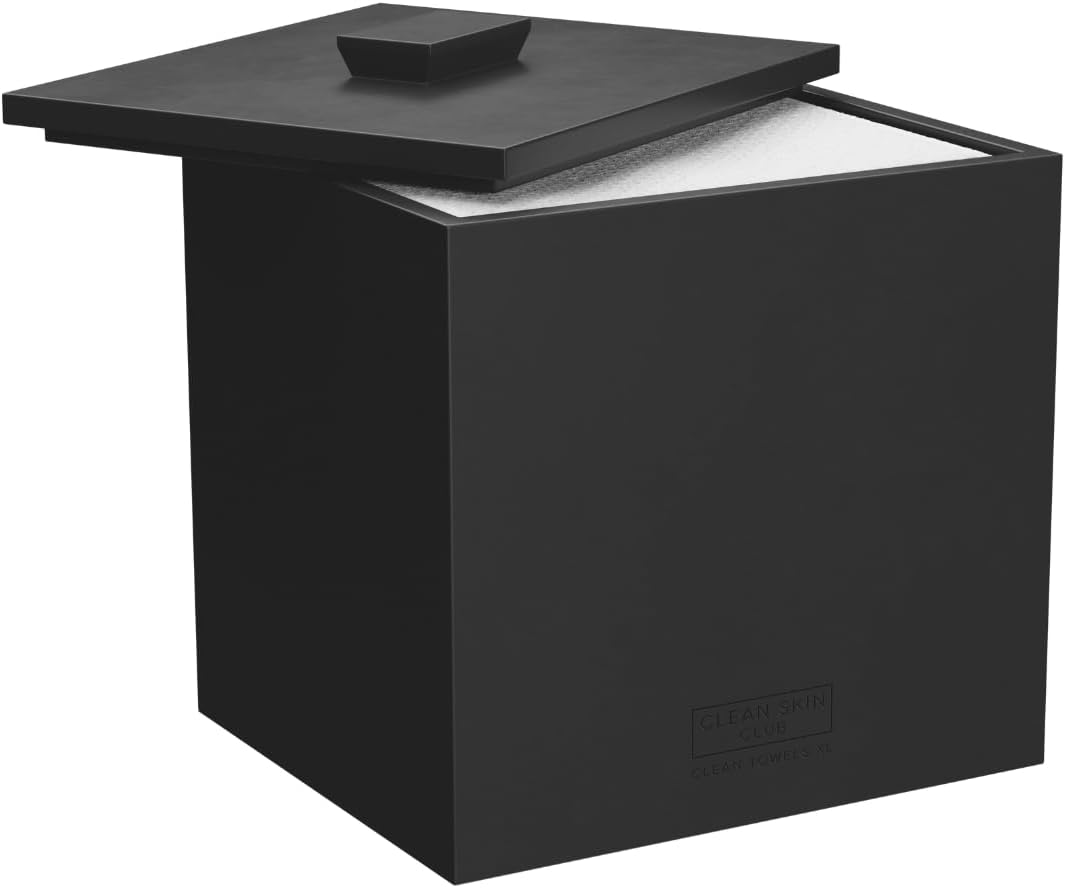 Cement Box for 50 Disposable Clean Towels XL (Towels NOT Included), Concrete Container for Face Towelettes Bathroom Counter Storage, Cleansing Facial Dry Wipes