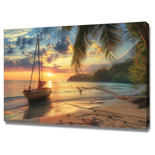 Impression sur toile paysage GFDJKHT 60x80cm cadre bois pour salon et bureau