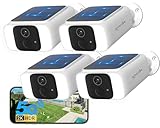 Raycom 5G WiFi Security Cameras Wireless Outdoor 4Pack, Solar Outdoor Cameras for Home Security with AI Motion Detection & Siren,Color Night Vision, 2-Way Talk, IP66 Waterproof,Cloud/SD