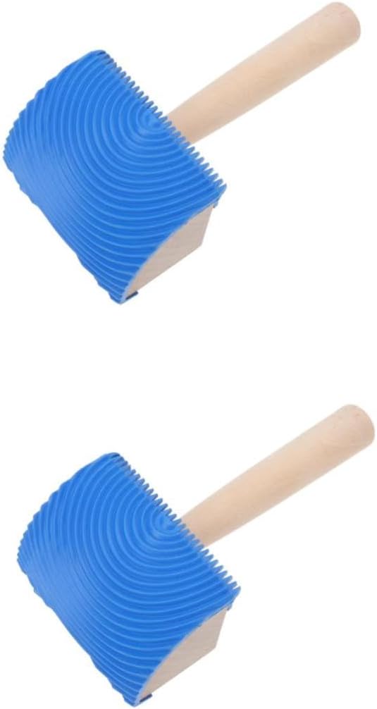 KALLORY 2pcs Wood Texture Graining Tool for DIY Wall Art Easy to Clean Wood Grain Painting Tool with Comfortable Grip for Professional Use for Wall Decoration