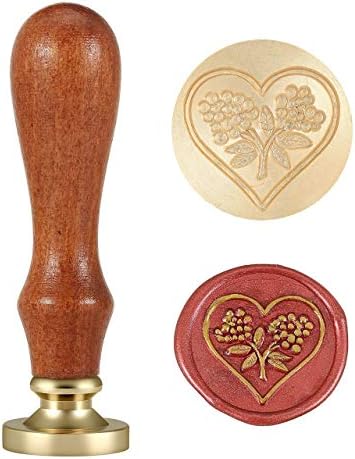 Mogokoyo Vintage Wax Seal Stamp, Retro Fancy Copper Brass Sealing Wax Stamp with Removable Wooden Handle for Manuscript Sealing Bee #2