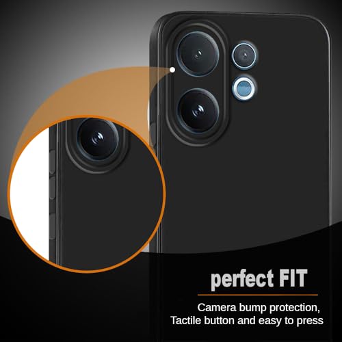 Image of Back Cover for Vivo V60 5G / V60e 5G / T4 Pro 5G | Full Camera Protection | Premium Liquid Silicon Case | Flexible Bumper Case for Vivo V60 5G / V60e 5G / T4 Pro 5G (Black)
