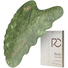 Rena Chris Body Gua Sha Tools, Natural Xiuyan Jade Guasha Tool, Manual Massage Sticks for Jawline Sculpting and Puffiness Reducing, Whole Body Skin Care Massager Green