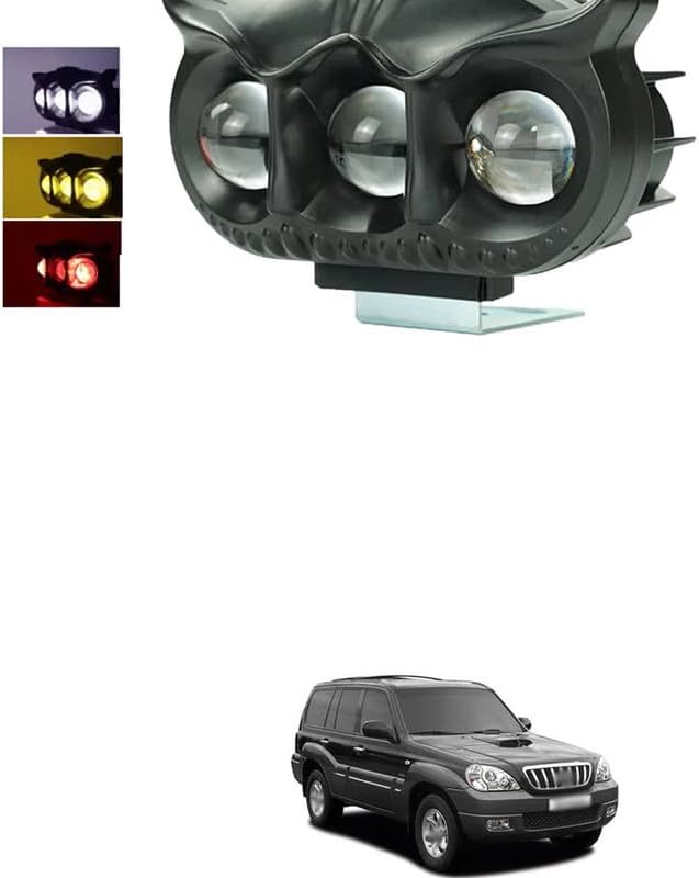 LOVMOTO 30w Universal for car and bike LED Owl Fog Light Yellow/White and Red Devil Eye Effect 3 Colour Mode with Flashing Pattern MINI Driving Light (1pc) Comfortable With Ter-racan