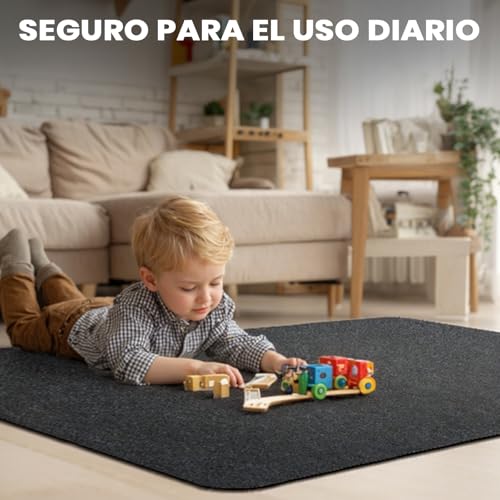 Miniatura 5 de Cosyland Protector De Suelo Para Silla De Ruedas 120x90 Cm, Alfombrilla Protectora Para Silla De Oficina O Gaming, Apta Para Suelo Duro, Classic Gris, Plegable
