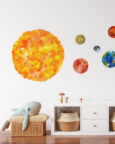 Set de vinilos decorativos sistema solar para pared miniatura 3