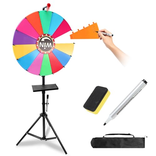 24-Inch Spinning Prize Wheel,14 Colors Heavy Duty Spinning Name Wheel