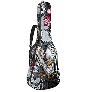 Housse imperméable pour guitare acoustique avec double bandoulière et poche Motif feuilles d’écureuil Violet… - Les Beatles, Paul McCartney, John Lennon, RIngo Starr, George Harrison