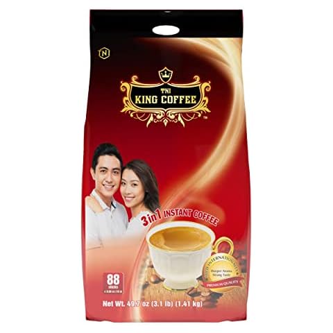 King Coffee Premium Instant Coffee - 3 in 1 Vietnamese Coffee Blend w/Creamer & Sugar - 88 Single Serve Instant Coffee Packets (1 Bag - 88 Sticks) Cover