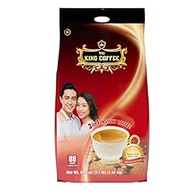 King Coffee Premium Instant Coffee - 3 in 1 Vietnamese Coffee Blend w/Creamer & Sugar - 88 Single Serve Instant Coffee Packets 1 Bag - 88 Sticks