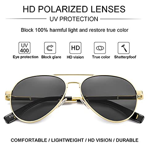 Image of GLEYEMOR Polarized Small Aviator Sunglasses for Small Face Women Men Juniors, 52mm