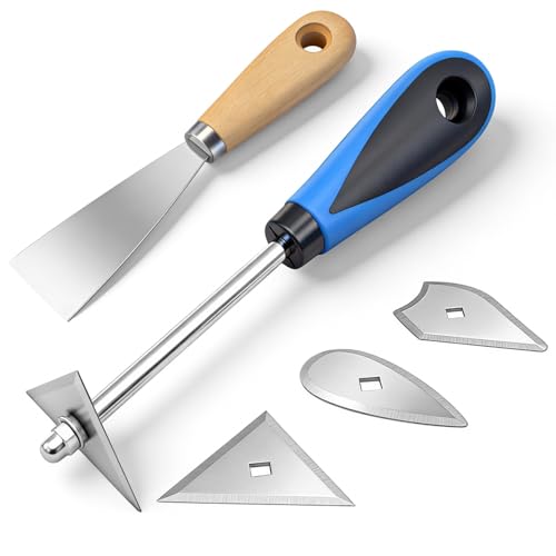Grattoir Peinture Multifonction 3 en 1 avec 3 Grattoir Lames Interchangeables et 1 Couteau a Enduire de Nettoyage pour Fond D'écran et Rouille Utilisé pour Rénovation et Outils Bricolage