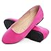 Stunner Upgrade Women Cute Slip On Ballet Shoes Classic Soft Solid Comfortable Pointed Toe Flats Rose red 42(9)