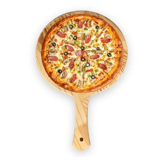 Pá Para Pizza De Madeira 35 Cm Com Pegador Modelo Luxo bandeja para montar pizza e levar ao forno