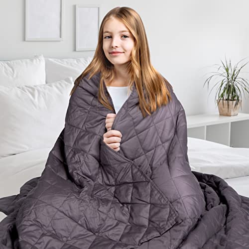 Wellax Gewichtsdecke - Therapiedecke - 3,2kg, 104x152 cm - Weighted Blanket - 100% Baumwolle - Für Stressabbau & Angstzustände - Mit Tasche