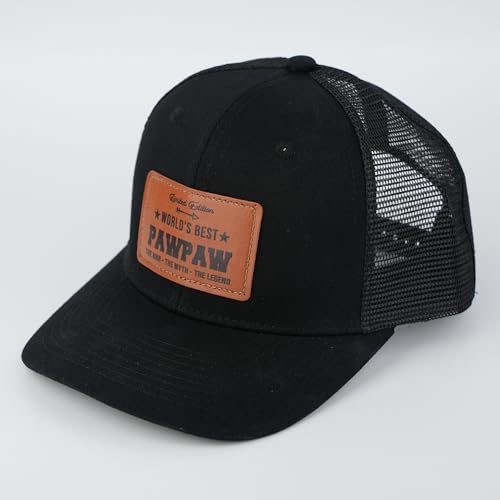 Image of Men's Hat Gifts - Men Cap Gifts for Christmas Father's Day Birthday Trucker Hat Leather Pattern Baseball Cap