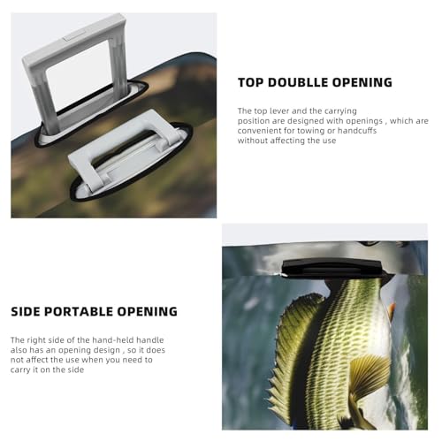 Bass Fishing Wave Print Suitcase Covers For Luggage Suitcase Cover Travel Luggage Cover Fits 18-32 Inch Suitcases 5