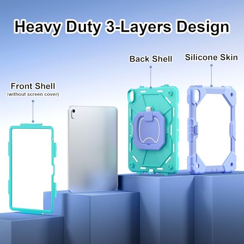 Coque antichoc iPad 12e/11e gèn violette robuste avec béquille intégrée - 3