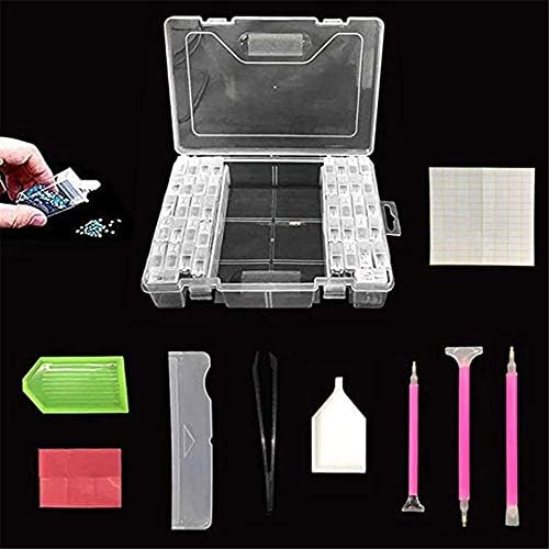 42 Pieces Diamond Painting Accessories Full kit Sets DIY craft tools for Diamond Embroidery Box for 5D Diamond Painting, Earrings Beads, Necklace